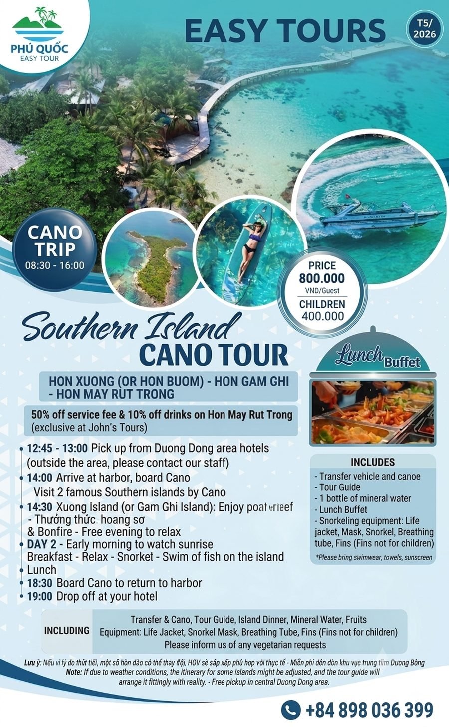 Tour Cano Đảo Nam